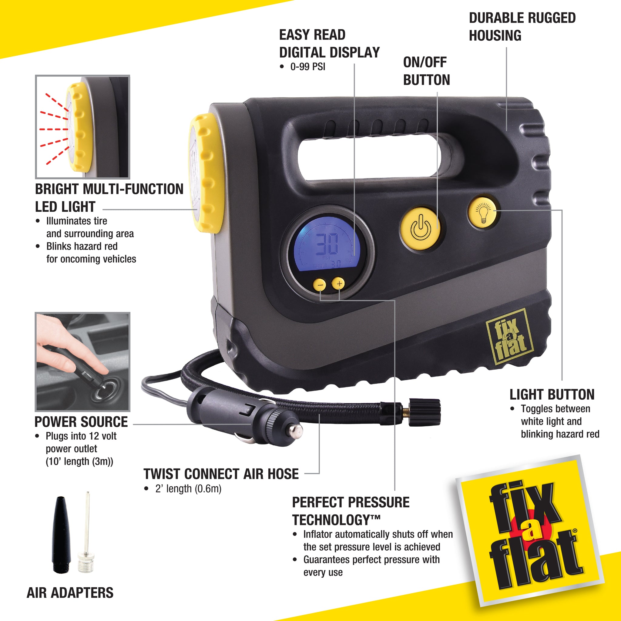 Fix-a-Flat Heavy Duty Digital Tire Inflator